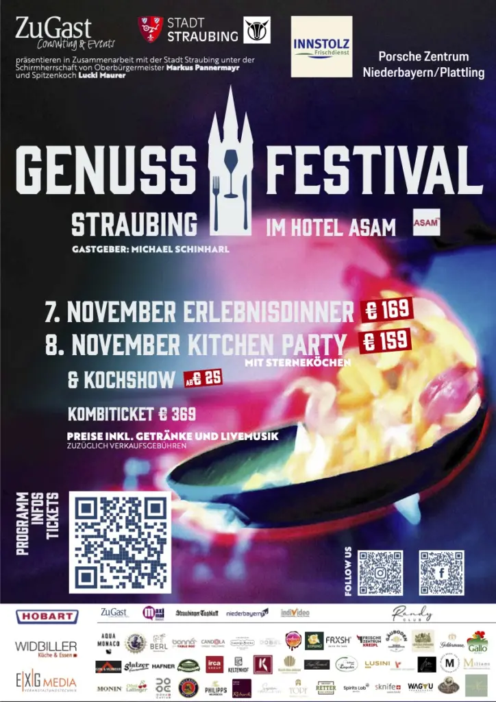 Flyer zum Genussfestival 2025 mit der Gäuboden Honig Manufaktur
