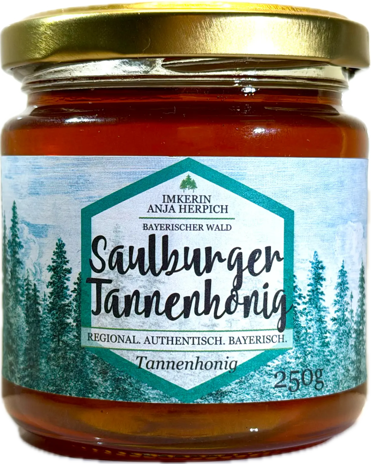 Glas Saulburger Tannenhonig, dunkel und harzig