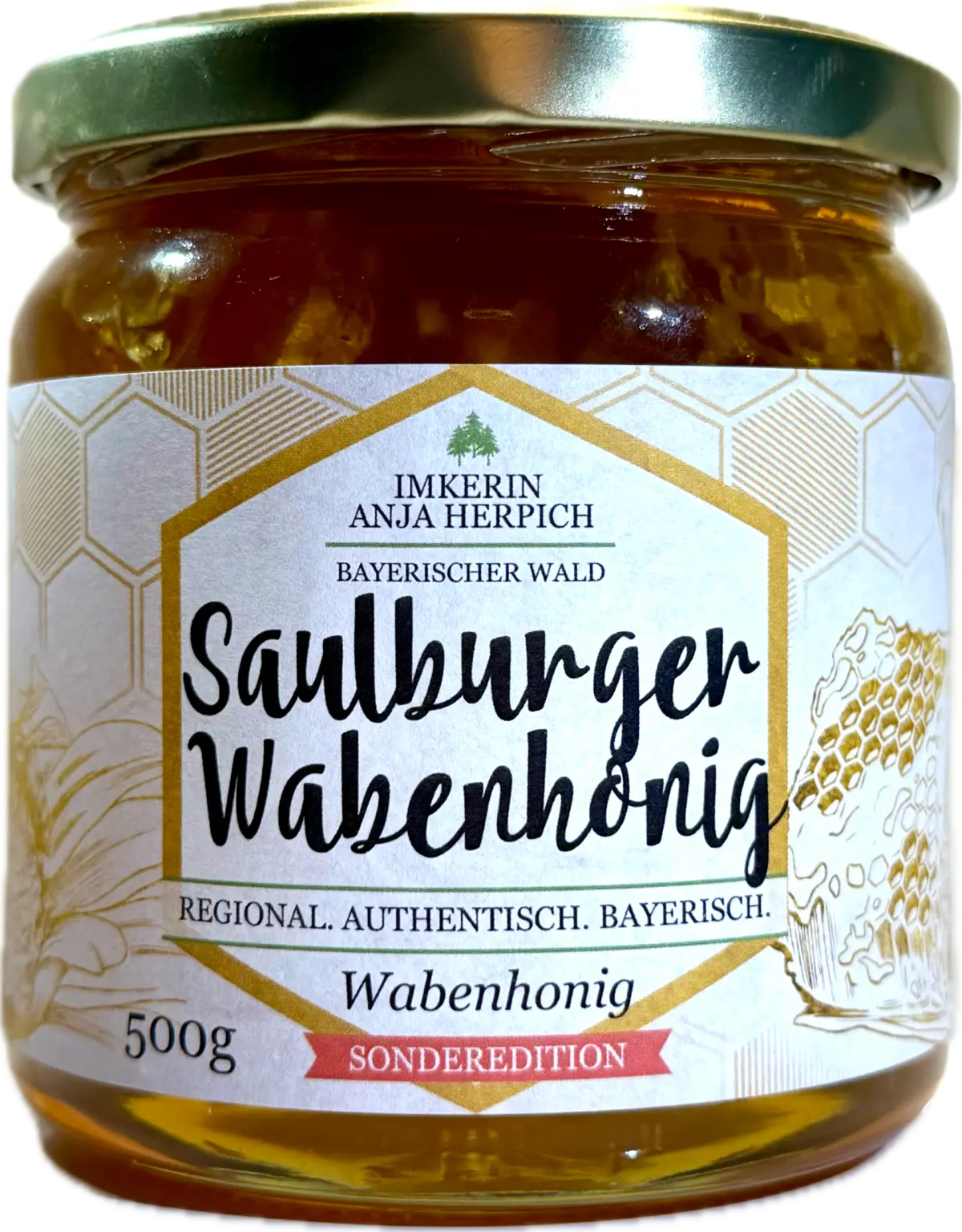 Saulburger Wabenhonig im Glas