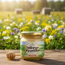Saulburger Wiesenblüher: cremiger Blütenhonig im Glas