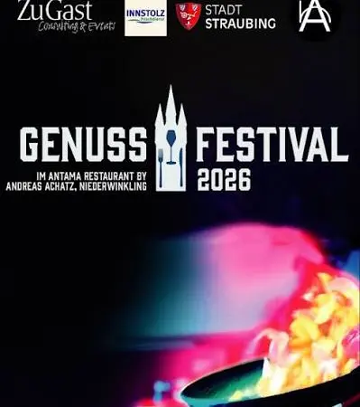 Plakat zum Genussfestival Straubing 2026 im ANTAMA Restaurant in Niederwinkling